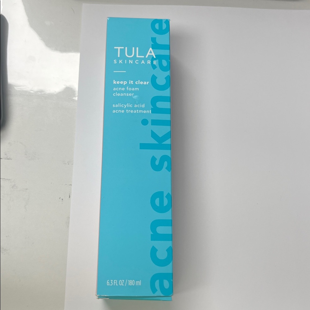 Tula Skincare Keep It Clear acne foam cleanser retail bottle